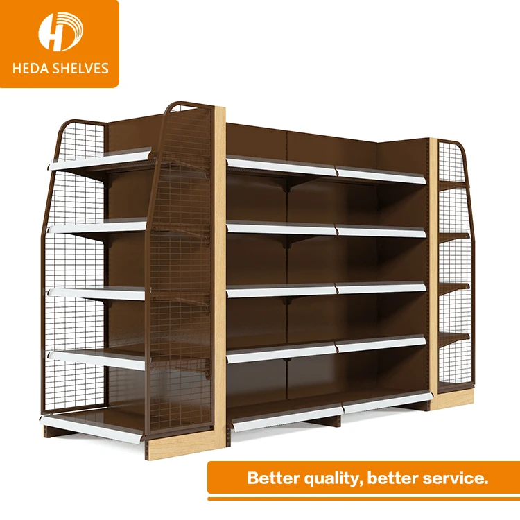 Supermarket Modern Commercial Retail Store Shelving Lighted Shelving Gondola Shelving
