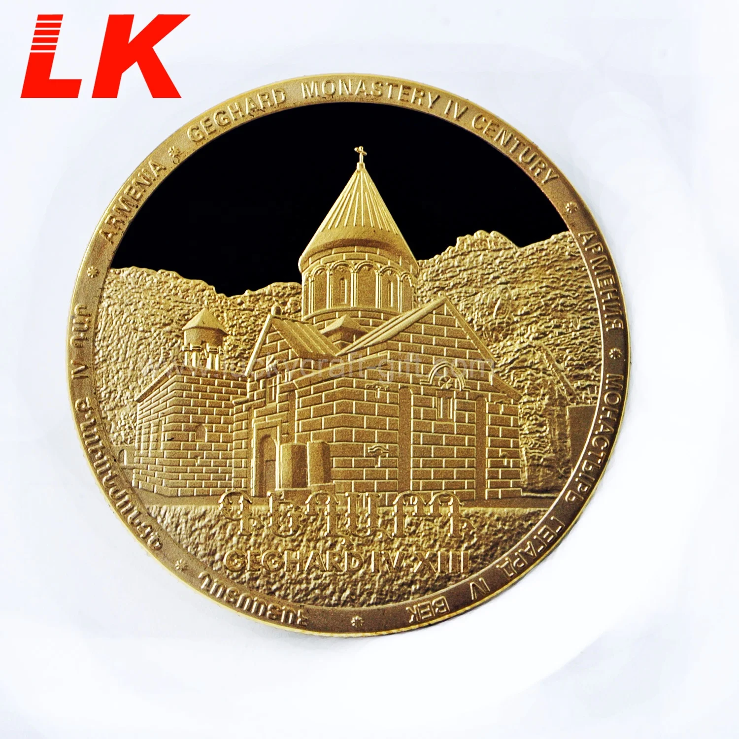 Custom gold plating alloy casting challenge coin with your own logo