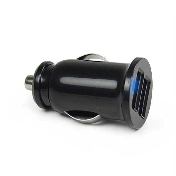 
High quality lowest price 2.4A dual usb port mobile phone mini car charger 