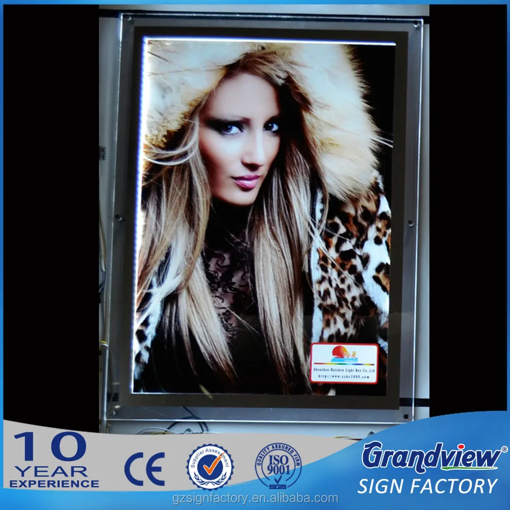 wall mounted photo light box acrylic panel frames led crystal light frame