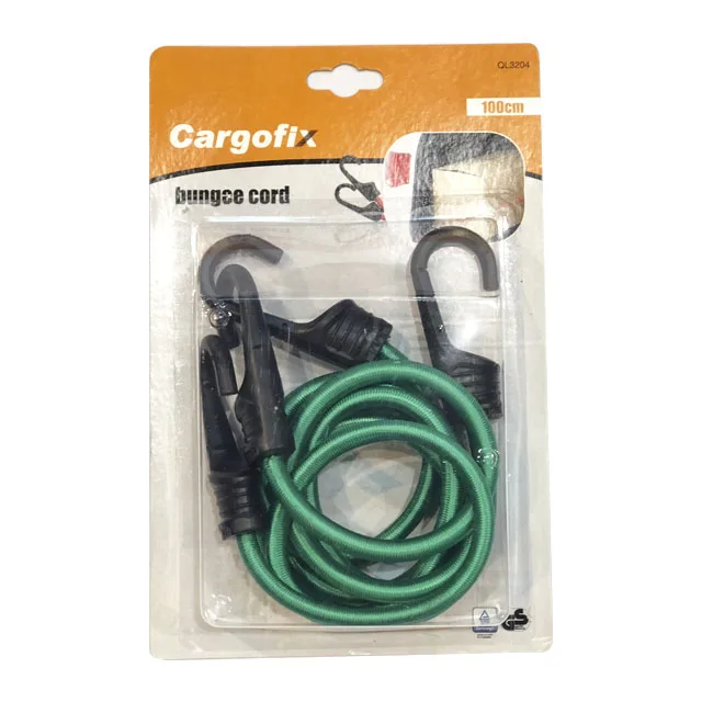 GS certified 8mm strong elastic bungee cord with plastic shell hook