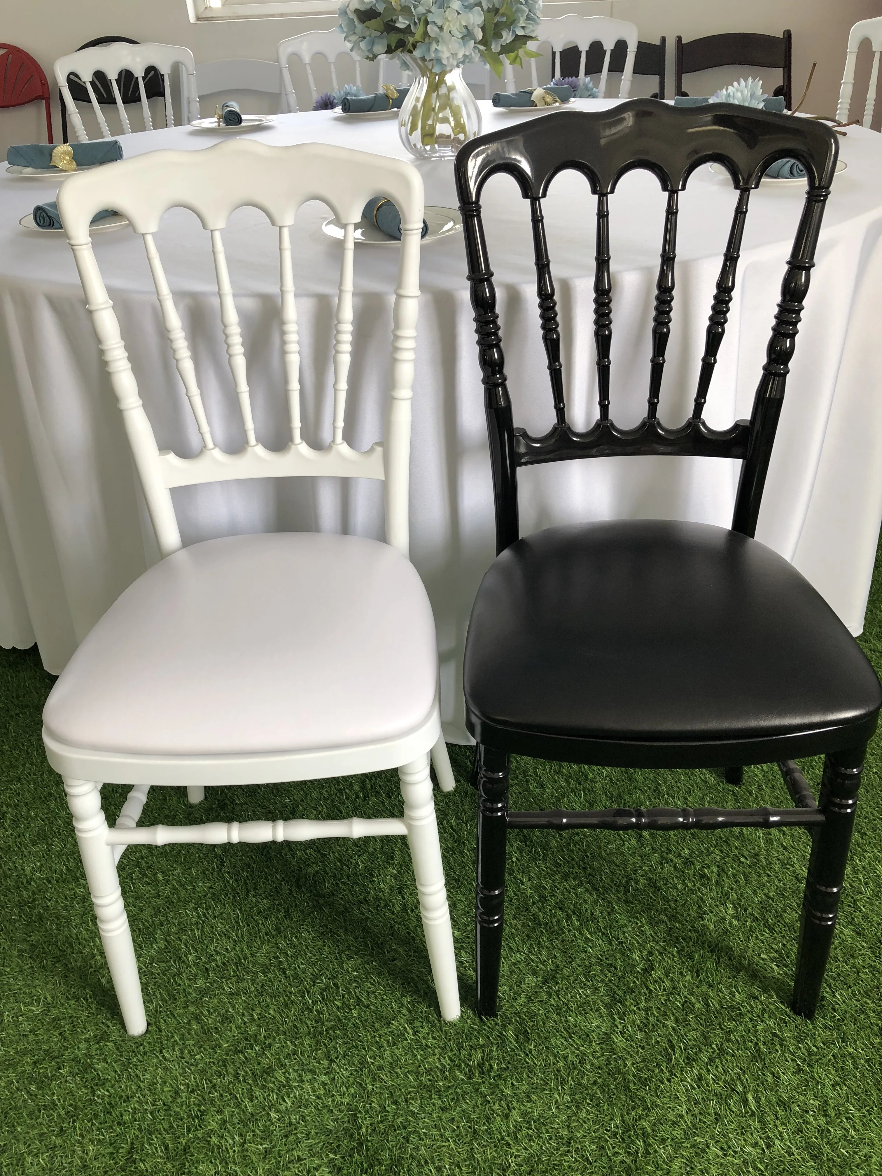
wholesale Black Plastic resin round back phoenix event wedding chairs 