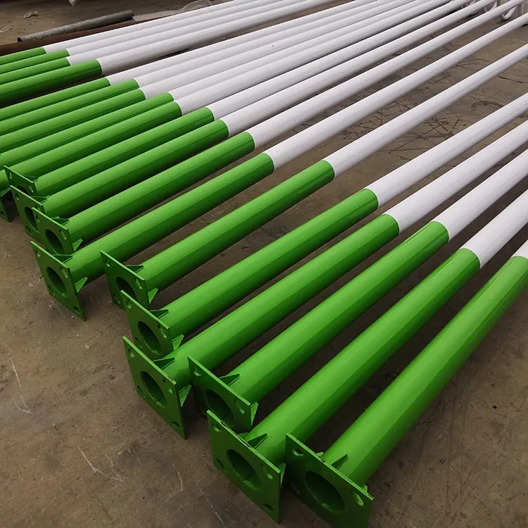 Galvanized street lamp pole / Mid hinged steel lighting pole with CE approved