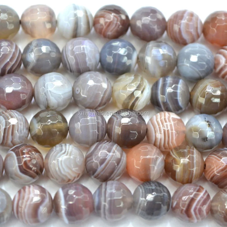 
Multicolor Botswana Agate beads faceted Round 10m 