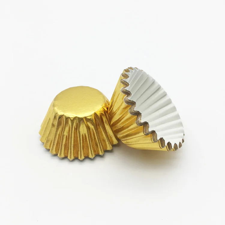 1000pcs/lot Gold Aluminum Foil Cupcake Liners Baking Paper Cups Chocolate Cake Case