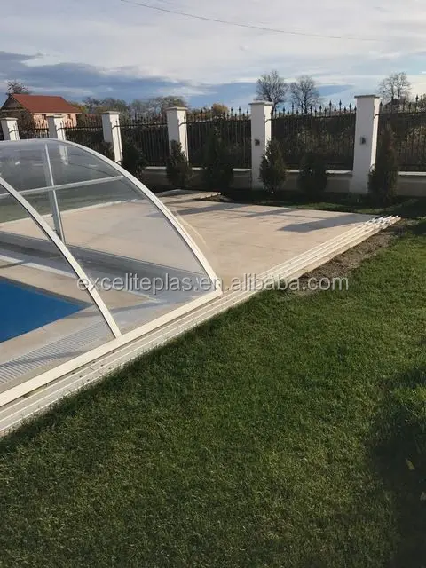China Products Manufacturers PC Panel Retractable Aluminum Swimming Pool Enclosure