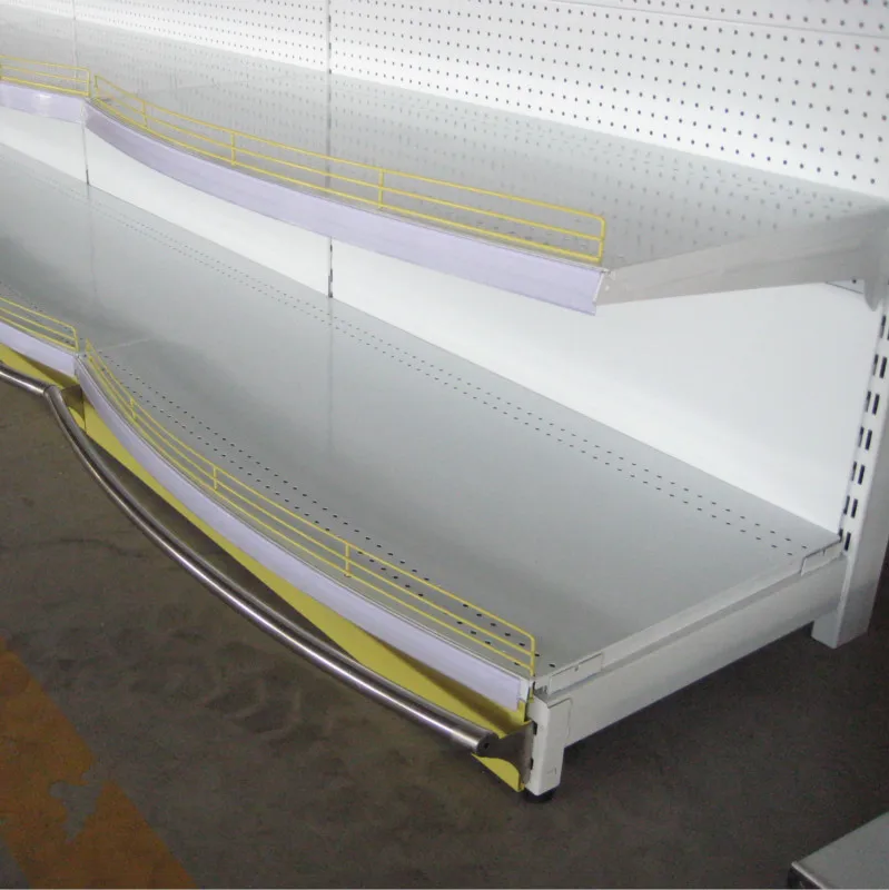 Supermarket Wall Gondola Display Shelving with Light Box for LED lights