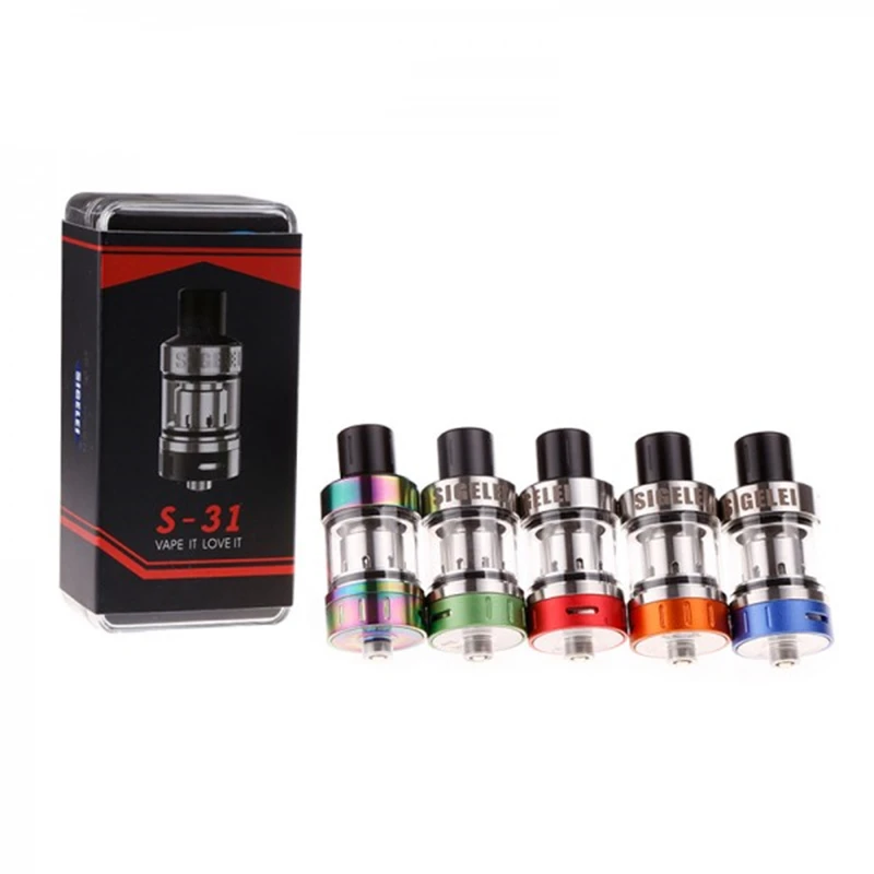 
Оригинальная электронная сигарета Sigelei для электронной сигареты Sigelei S-31 Atomizer vape 5 видов цветов Tank 510 atomizer 