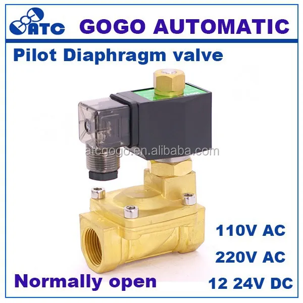 GOGOATC 12v Water Solenoid Valves 3/8 Inch 2 Way Pneumatic Control pilot Diaphragm Valve