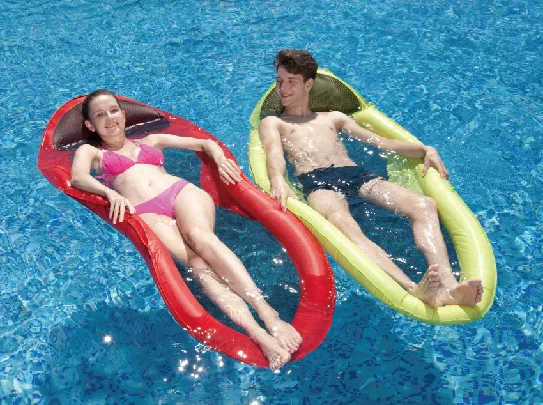 China factory custom PVC inflatable air mattress new mesh float lounge for pool party