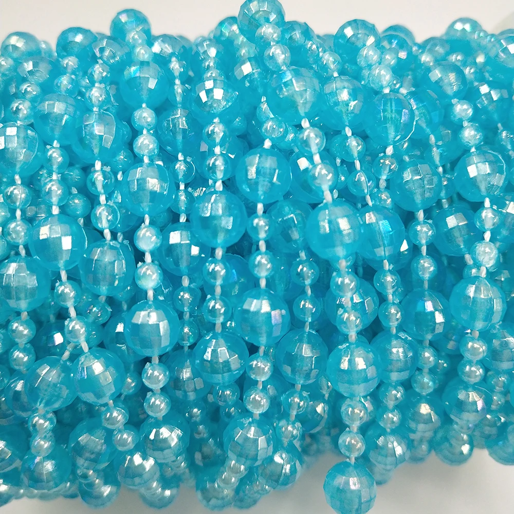  20M / Roll 8+4mm Round String Beads Chain Acrylic Craft Wedding Bridal