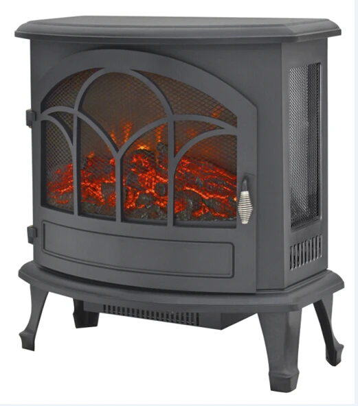 Автономный полукруглый черный Электрический камин