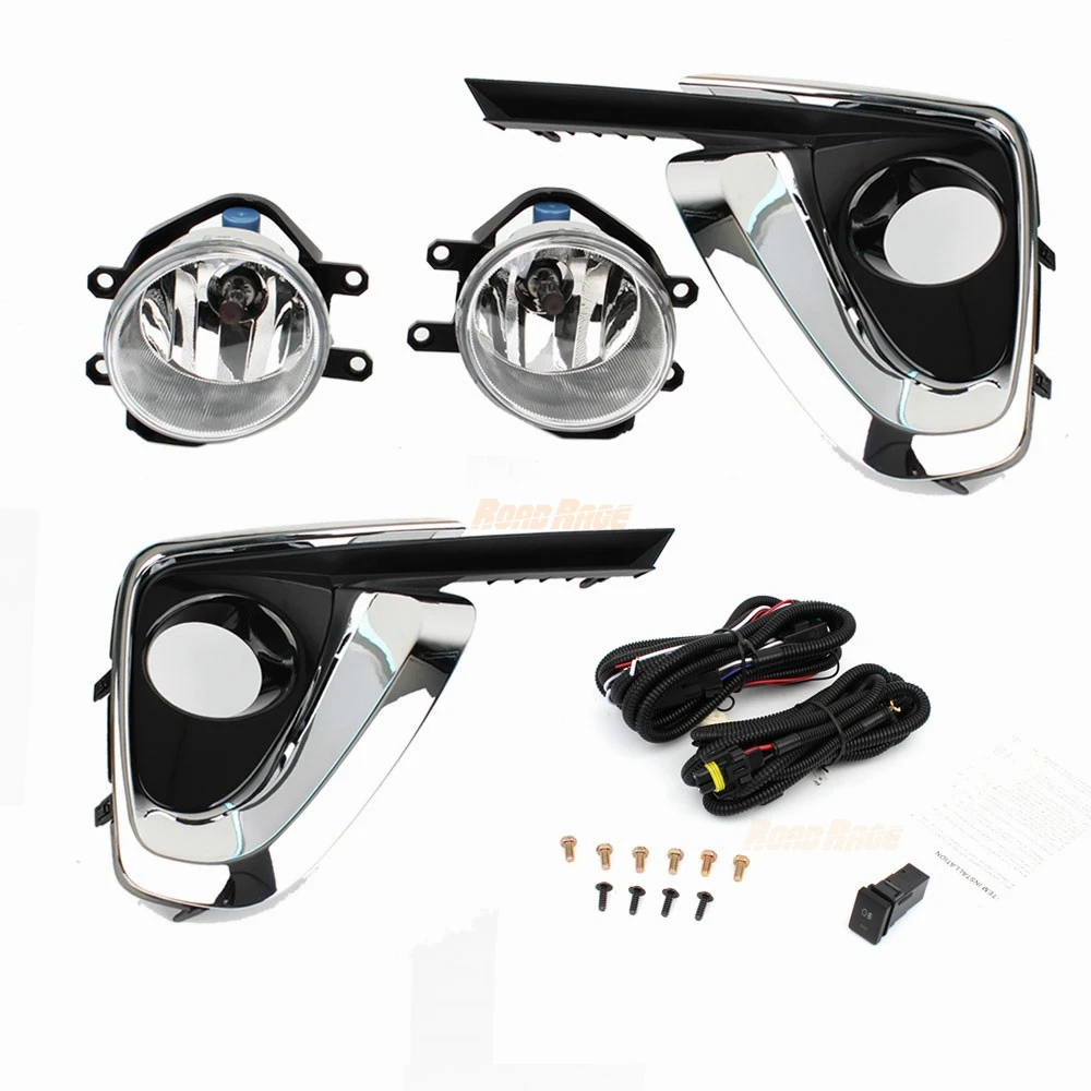 2016 Fortuner Противотуманные фары аксессуары водонепроницаемый туман лампы с выключателем реле жгутов Kit