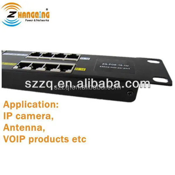 Multiport power over ethernet Patch Panel POE 16 Port for IP camera POE