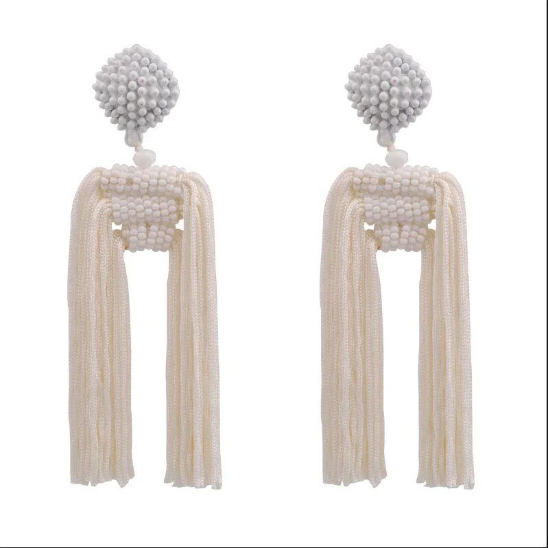 30% Discount Start Order Seed Beads Long National Retro Tassel Earrings