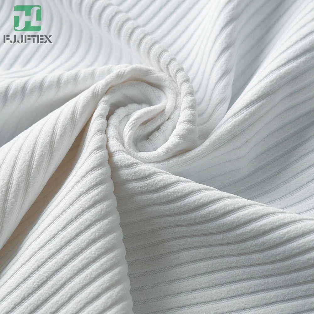 Stretch ottoman ribbed 88 polyester 12 elastane knit fabric for swimwear