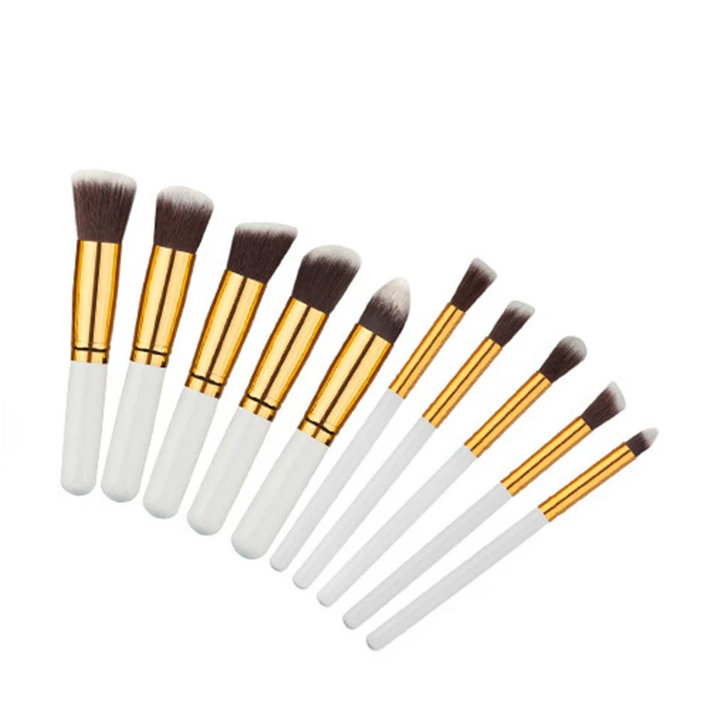 Barrel Cylinder Round 10 Piece Pieces Pcs 10pcs Makeup Brushes Brush Set