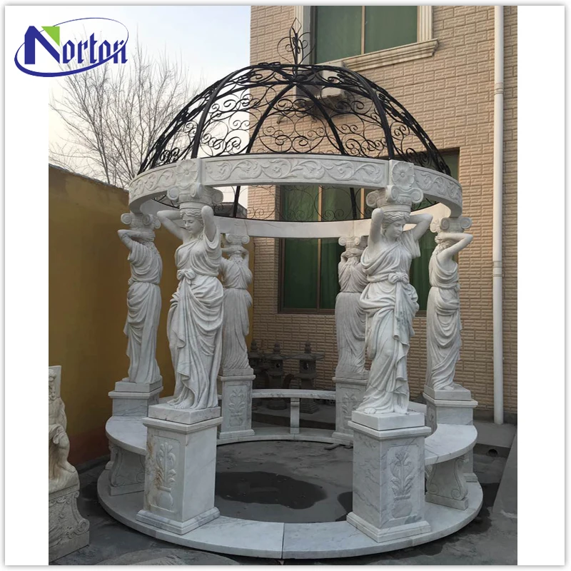 Modern Outdoor Garden Decor Custom-Size Sandstone Gazebo Pavilion Beautiful Natural Stone for Hotel NTWP-018Y for Sale