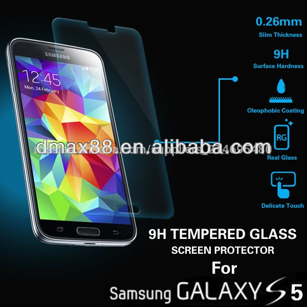 высокое качество 0.26mm/0.33mm 2.5d 9h круглыми краями закаленное стекло экрана пленка для samsung галактики s5 цвет/odm