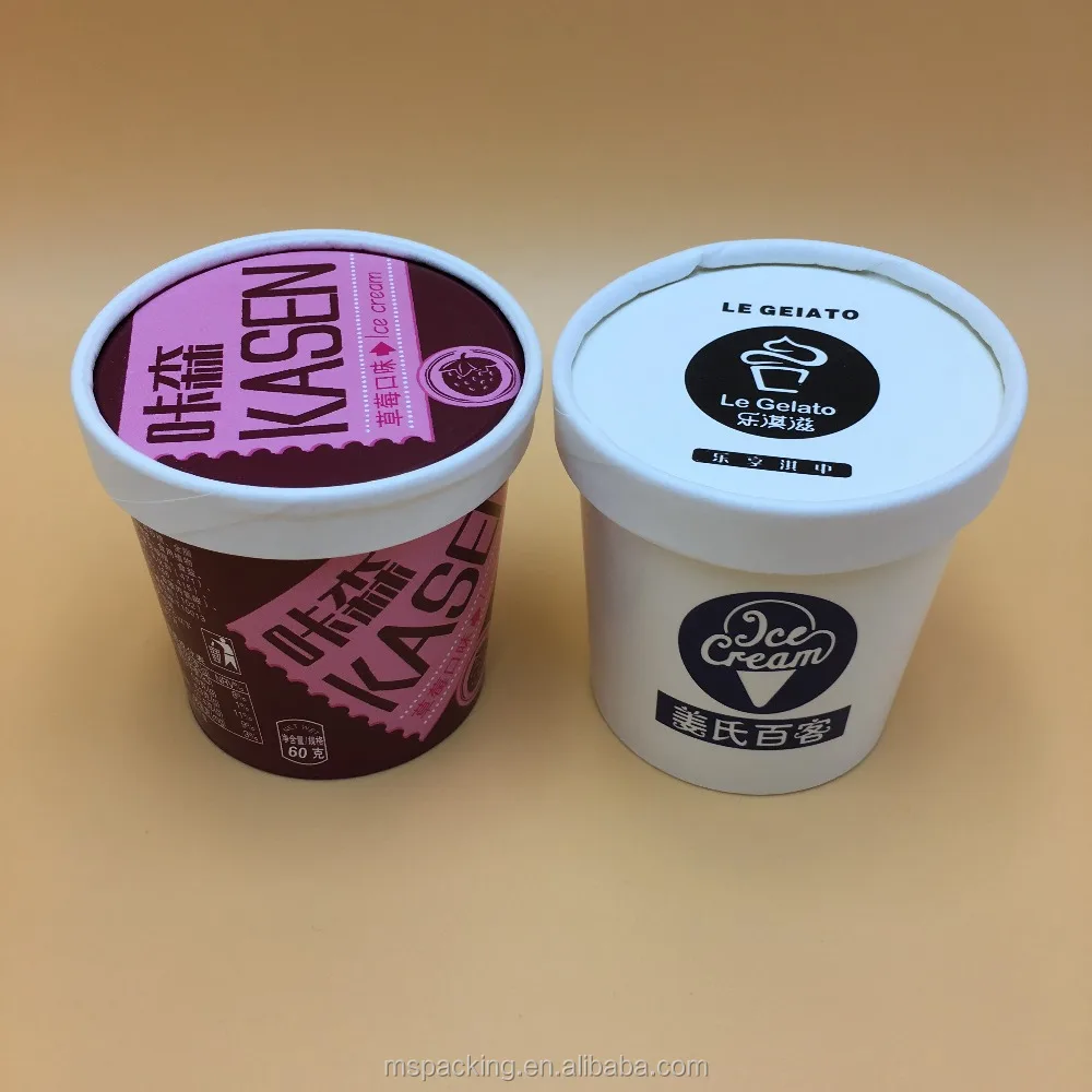 Food Grade Custom Printed  8oz 12oz 16oz Paper Frozen Yogurt Cup