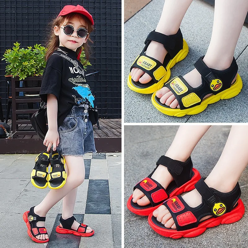 Детские сандалии корейской версии, пляжные Нескользящие Детские Лоферы для отдыха, сандалии для маленьких мальчиков, оптовая продажа