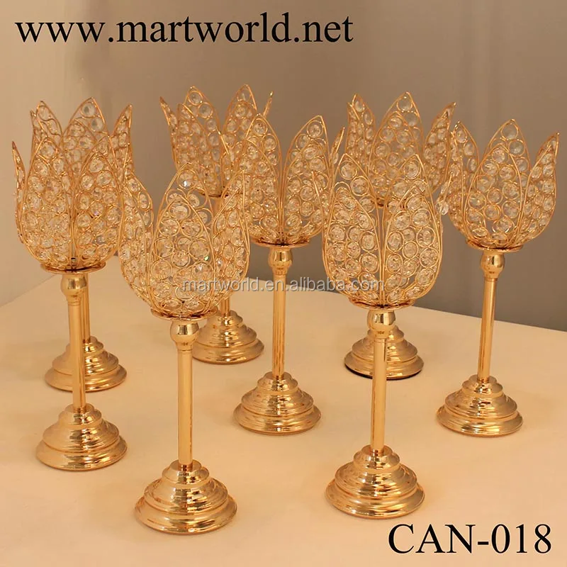 crystal ball candle holder luxury lotus flower wedding centerpiece flower stand for coffee table party event decoration(CAN-018)