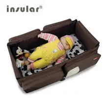 New Arrival 2 in 1 Multifunctional Travelling Baby Diaper Bag Fold Baby Bed Changing Bags Mommy Bag Portable Infant Bed
