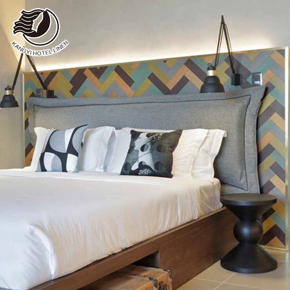 100 Cotton Hotel Bed Linen Room White Bed Sheets Bedding Set For 5 Star Hotel Linen