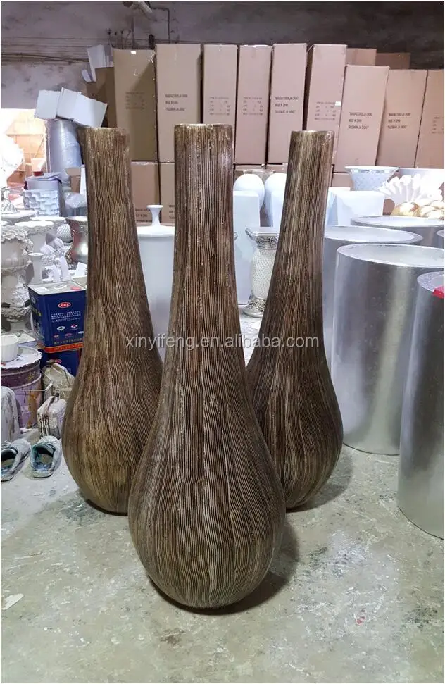 10-467 Horticulture Multicolor Plastic Plearl and Shell Resin Floor Wood Grain Large Flower Vase Villa Lagena