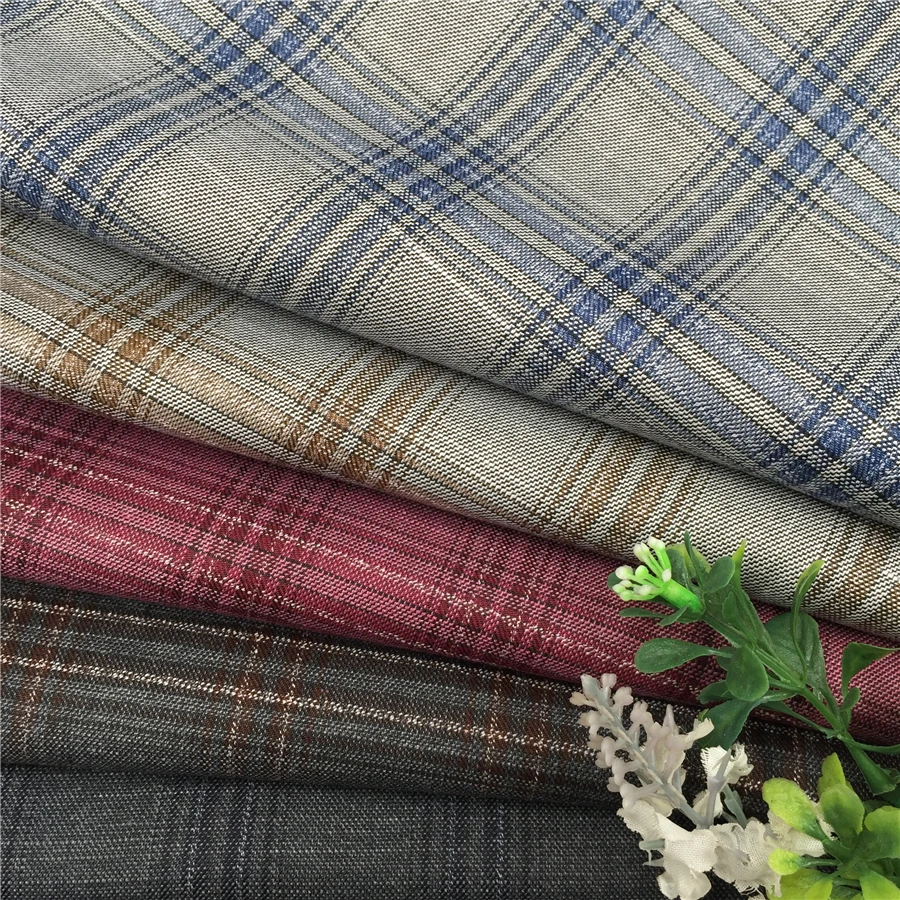 Новый полиэстер вискоза спандекс смешанный материал клетчатый дизайн подходит для мужского костюма Блейзер брюки одежда тканая ткань