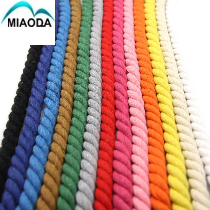 Wholesale 3-strand twisted cotton rope/10mm macrame cord/decor DIY cords