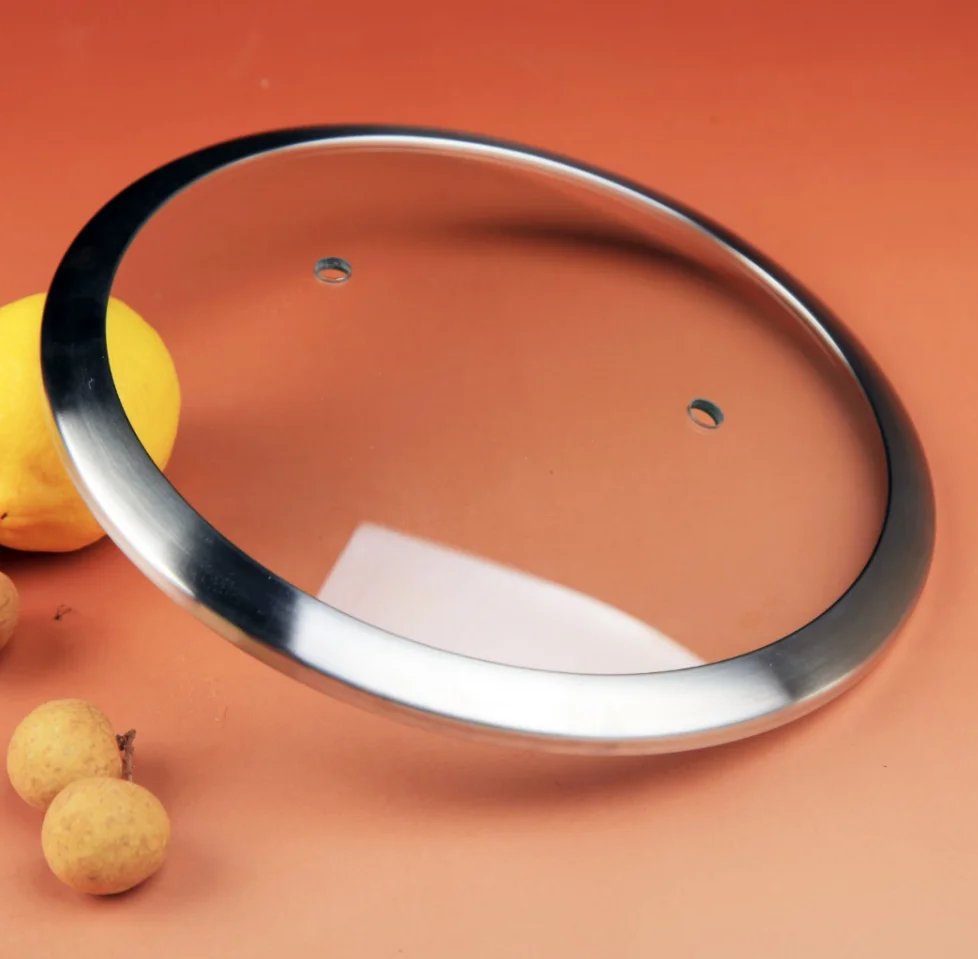 Good quality glass lid with steam hole for cover glass tempered