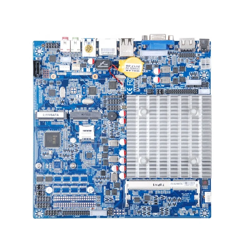 
ITX-J1900T2C Intel baytrail Quad core fanless J1900 embedded Mini Itx Motherboard with DC12V sim card slot lvds 