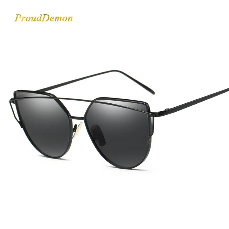 2021 Women Fashion Metal Frame Colorful Mirror Lenses Cat eye Sunglasses 2020