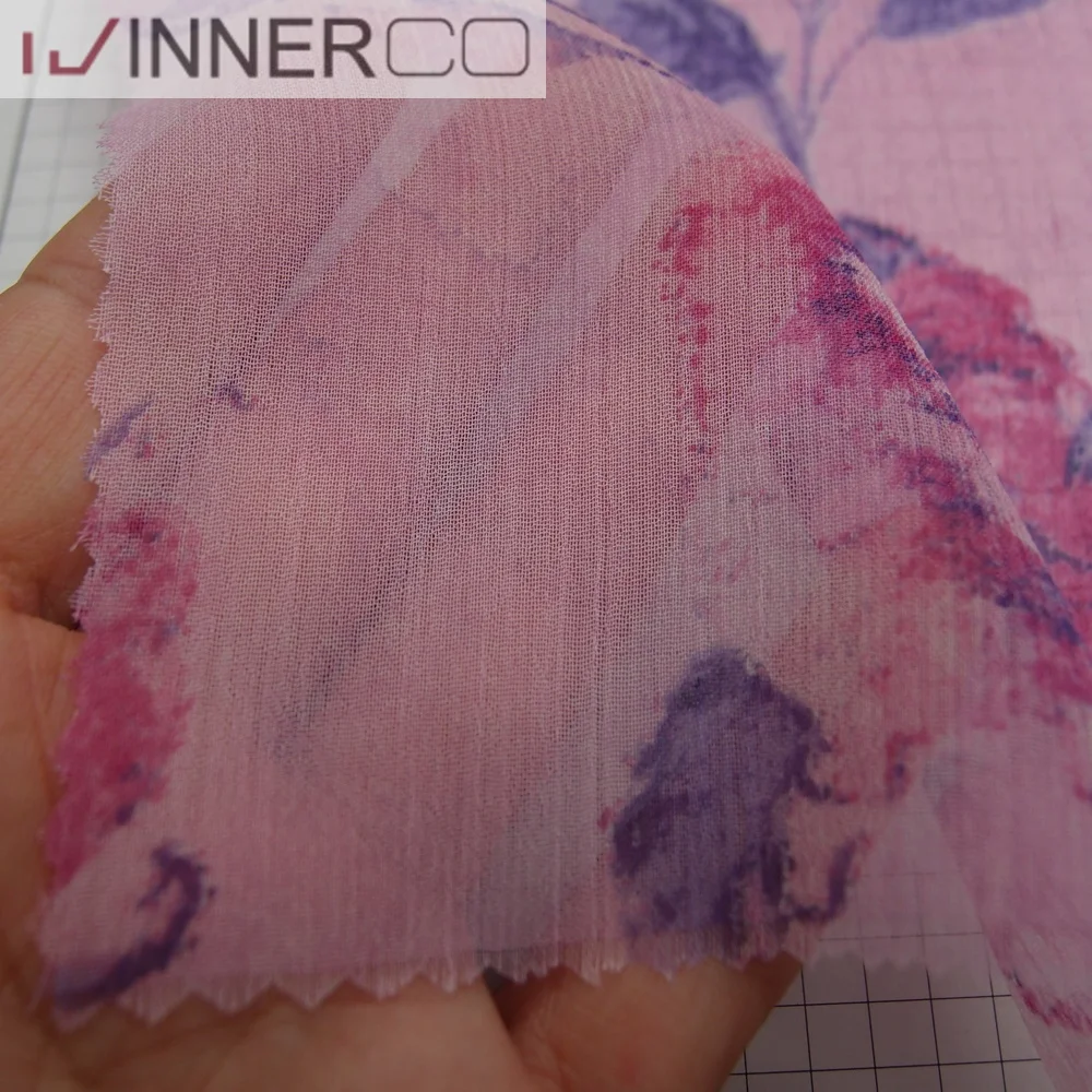 Floral dress crinkle chiffon fabric