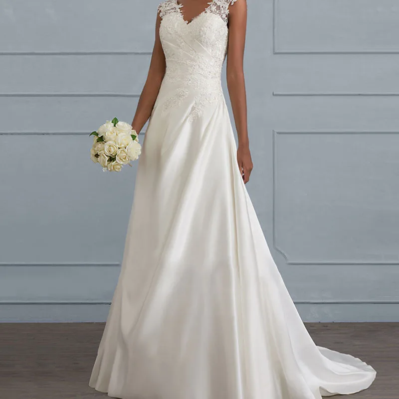 off shoulder design white color Wedding Dress with different size 256470