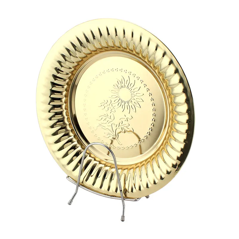 
Alibaba China Supplier Stainless Steel Round Tray Plate Charger Dinner Dishes 