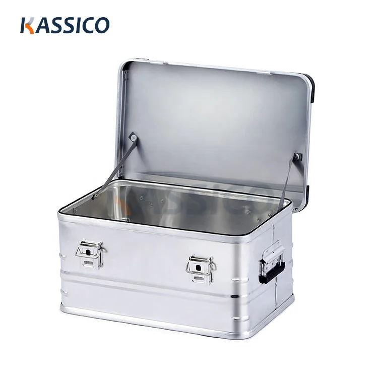 KASSICO Waterproof metal aluminum storage transport case box for carry & stackable