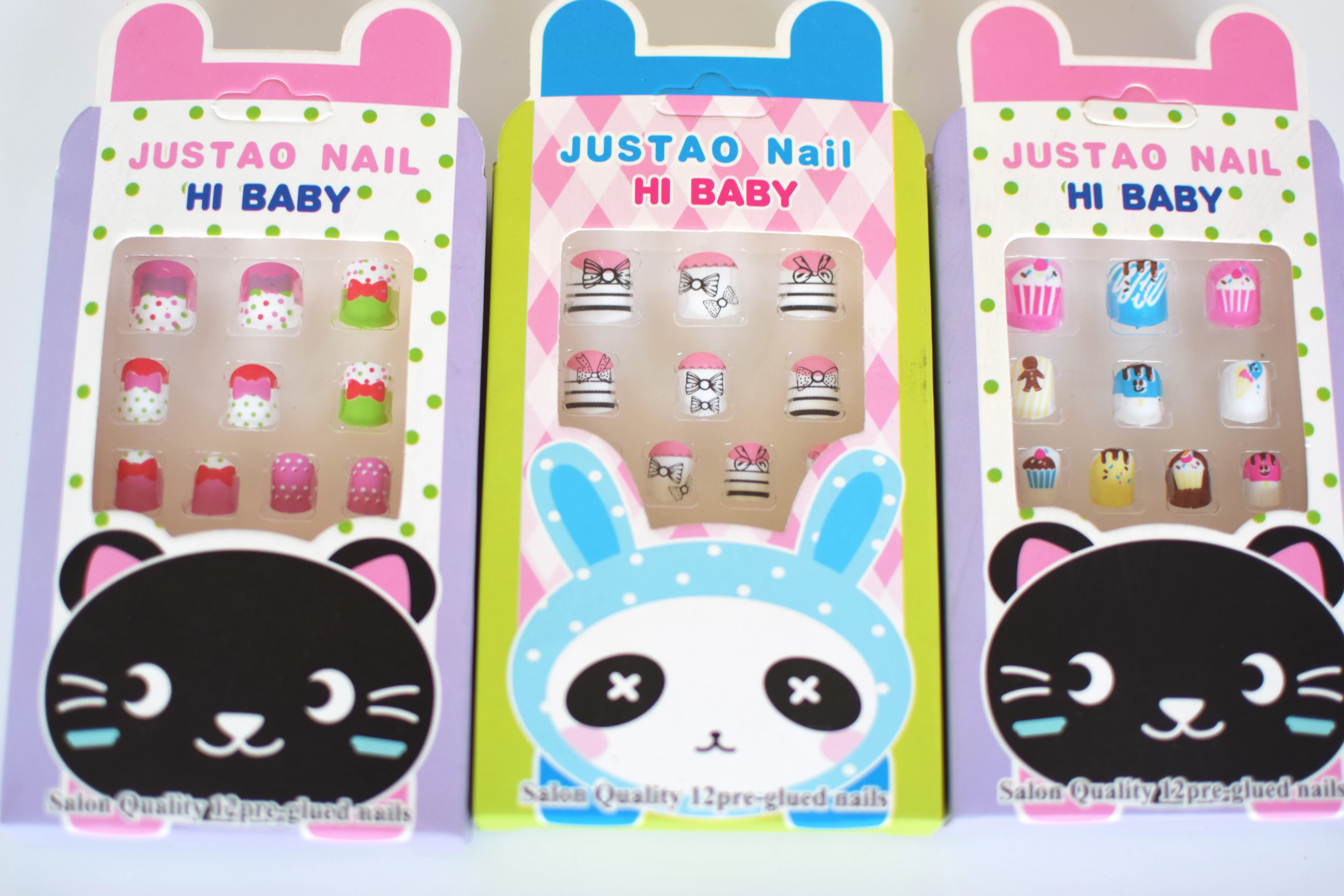 New Full Cover Natural Lovely Children Harmless Fingernails Kids False Finger Nail Tips Wholesale Custom Nail Decoration