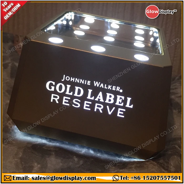 GlowDisplay Johnnie Walker Gold Led Light Up Bottle Glorifier
