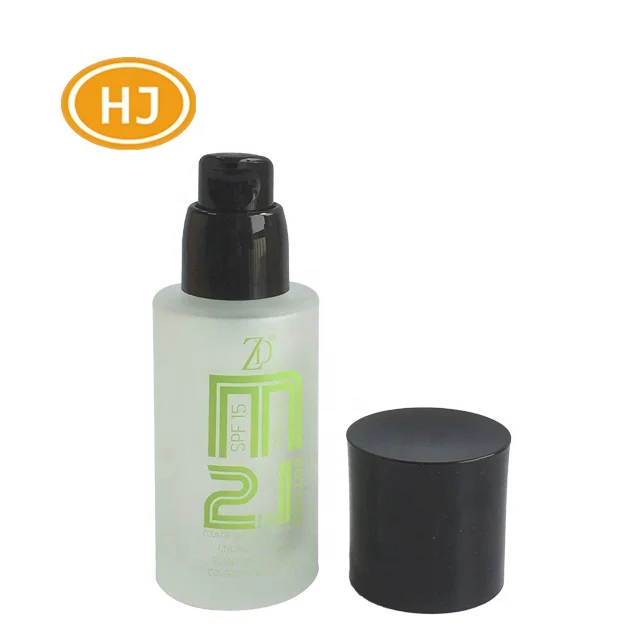 
30/50/100 ml Customize Empty Frost Round Clear Glass Bottle Cosmetic Packaging 