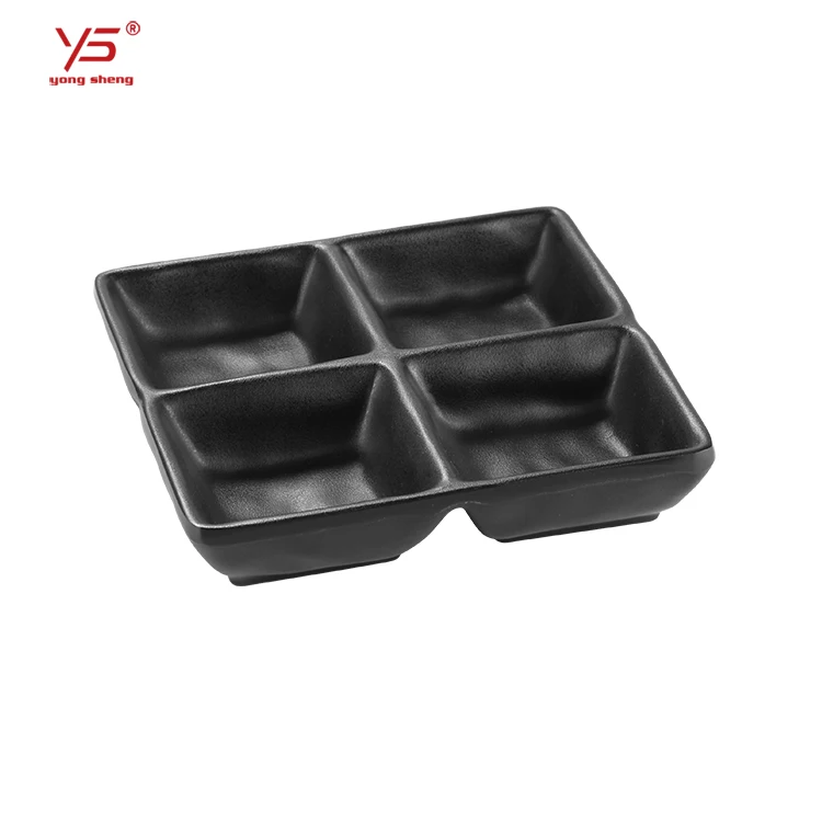 Elegant appearance muslim frosted tableware 100% melamine plate with dividers