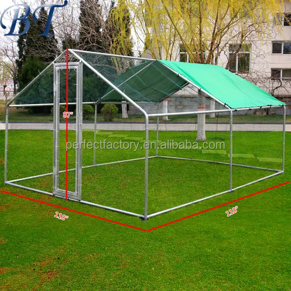 
Large Metal Chicken Coop Chicken Run Walk in Coop for Poultry Dog Rabbit Hen Cage Pen. 