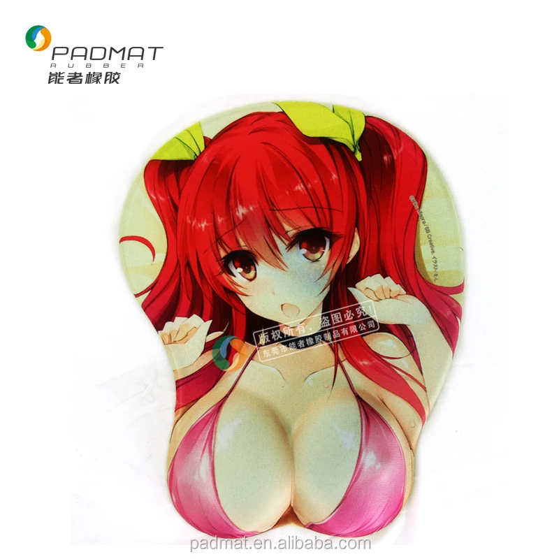 Mouse pad bracelet cartoon cute chest anime beauty silicone mouse pad stereo 3D big chest hip bracelet pad