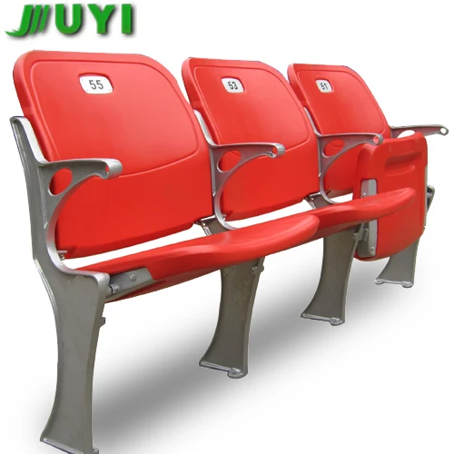 
BLM-4671 Fixed on Floor Folding Stadium Seats with Cushion Soccer Field Sport Gym Stadium Plastic Chairs Factories 