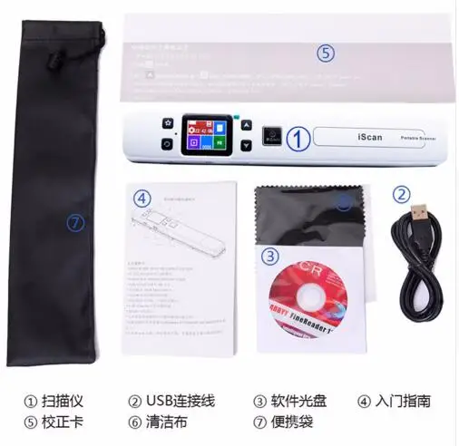 High Speed Portable Scanner A4 Size Document Scanner 1050DPI JPG/PDF Support 32G TF Card Mini Scanner Pen with Pre View PIcture