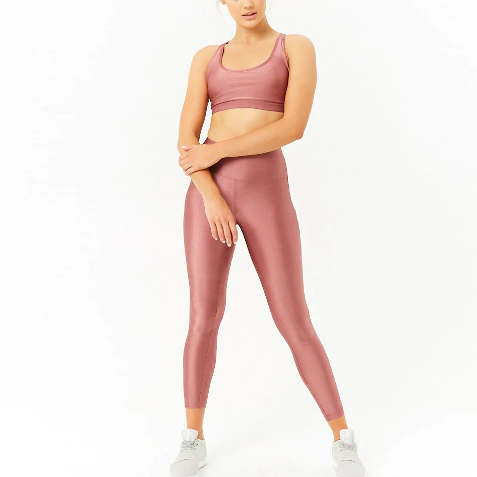 High quality sportswear manufacturers high-rise waist 20% spandex women fitness yoga leggings sports set