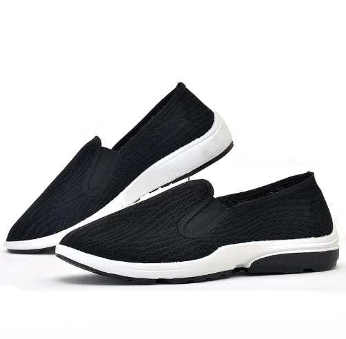 New design factory wholesale custom casual fashion lazy person canvas soft sole flat slip-On comfortable men canvas shoes