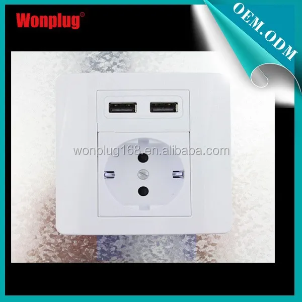 Germany Power UE USB Socket/TVU Approval Wall Socket with USB Port / Schuko Socket Outlet