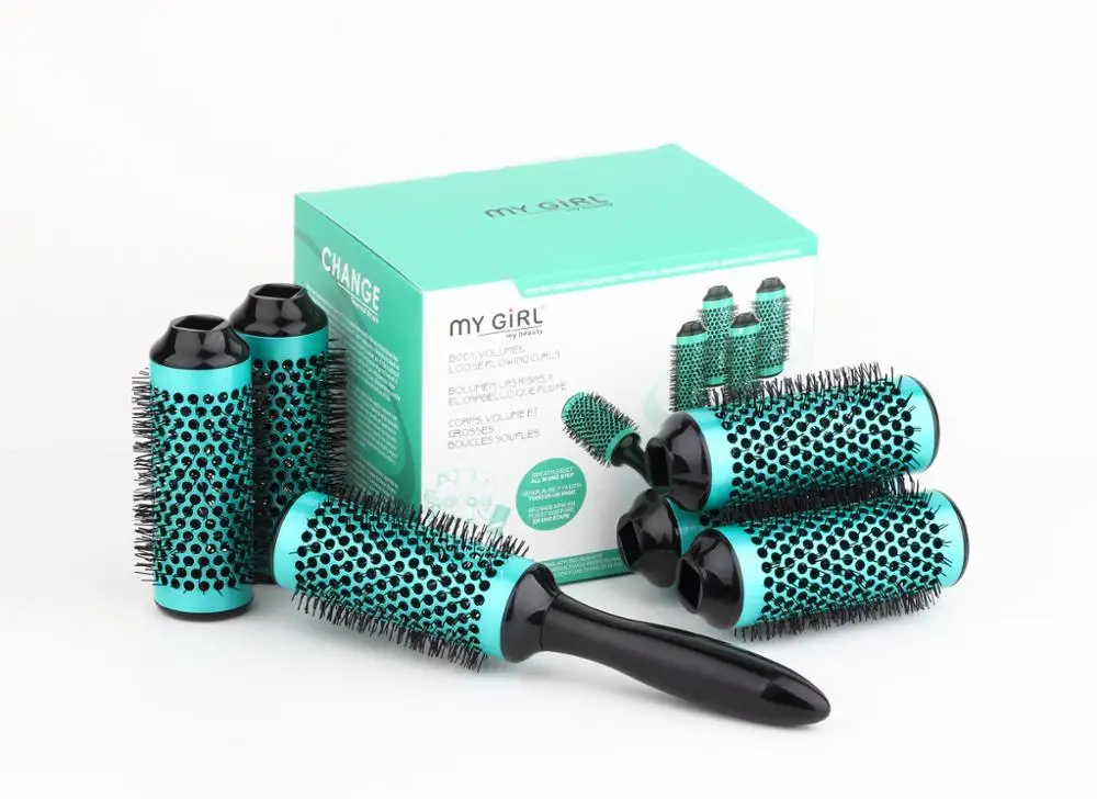 MY GIRL round barrel Anti-Static ceramic hair brush Set